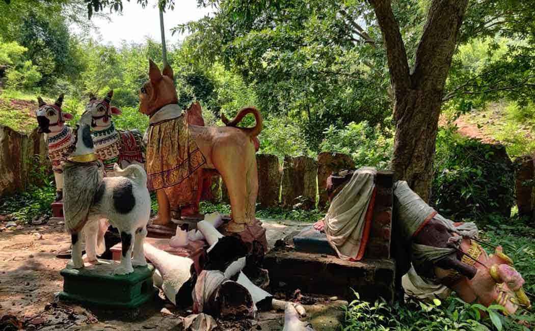 Destroyed idols of gods