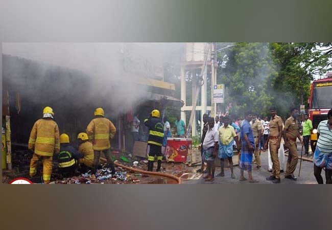 Grocery store fire - Rs 20 lakh worth of goods destroyed by fire!