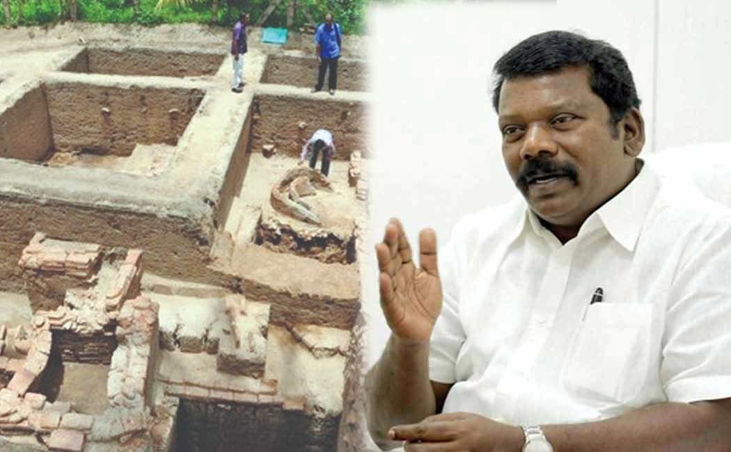 Keezhadi issue central govt action is ulterior motive Selvaperunthagai