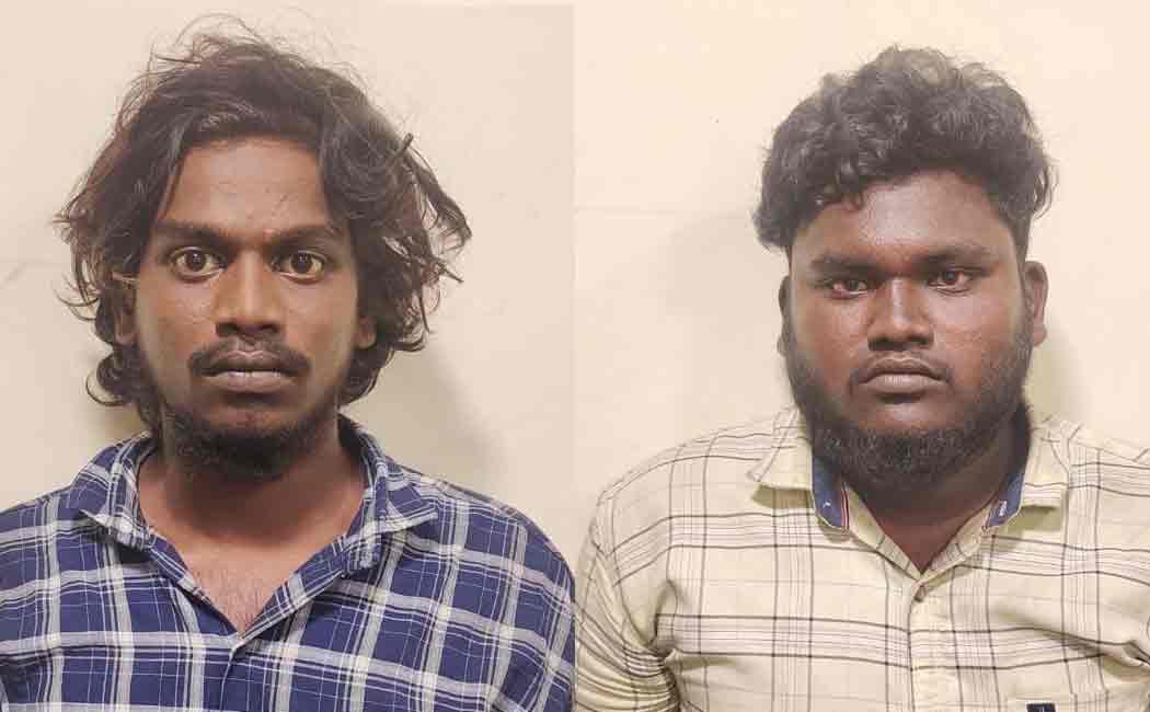 Arrested two people who had a dispute over eating at a hotel and not paying