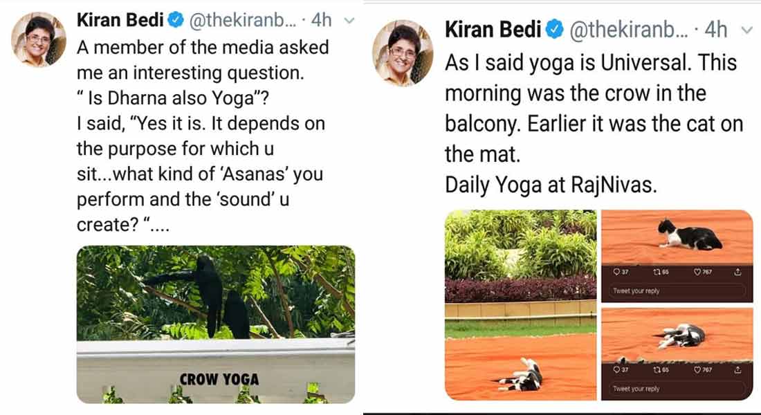 kiranpedi comparing the Narayanasamy struggle with the crow