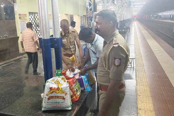 Smuggling of ration rice in Villupuram-Thiruvarur passenger train