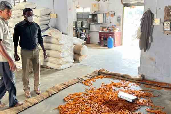 Excessive synthetic pigments; Sudden raid on food companie