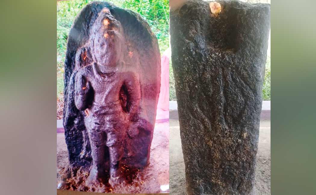 thousand-year-old statue of Bhairava and a stone find