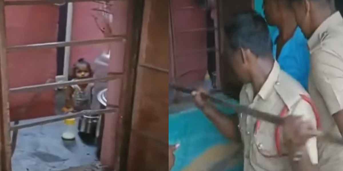 A 2-year-old child who lock inside... The fire department fought and rescued!