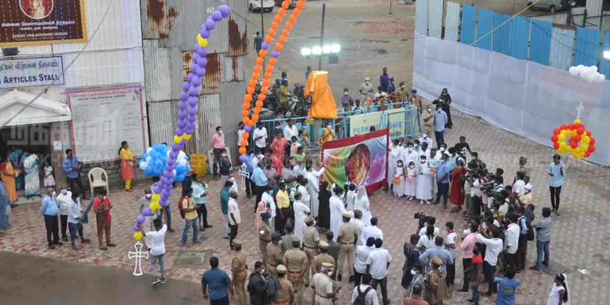 Velankanni Mata Kovil Festival begins with flag hoisting