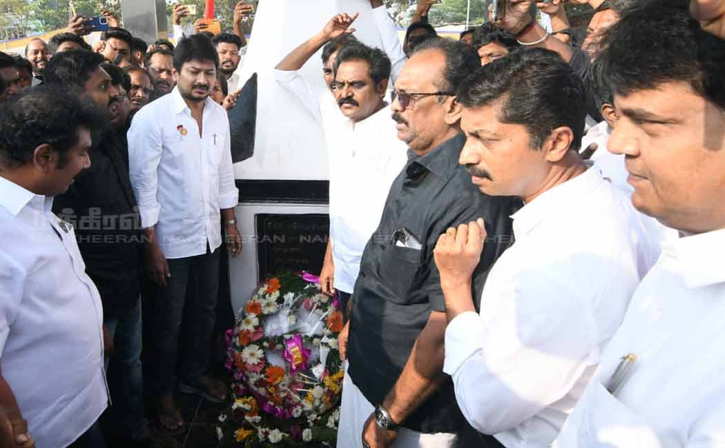 udhayanidhi stalin pays tribute to tamil language martyr