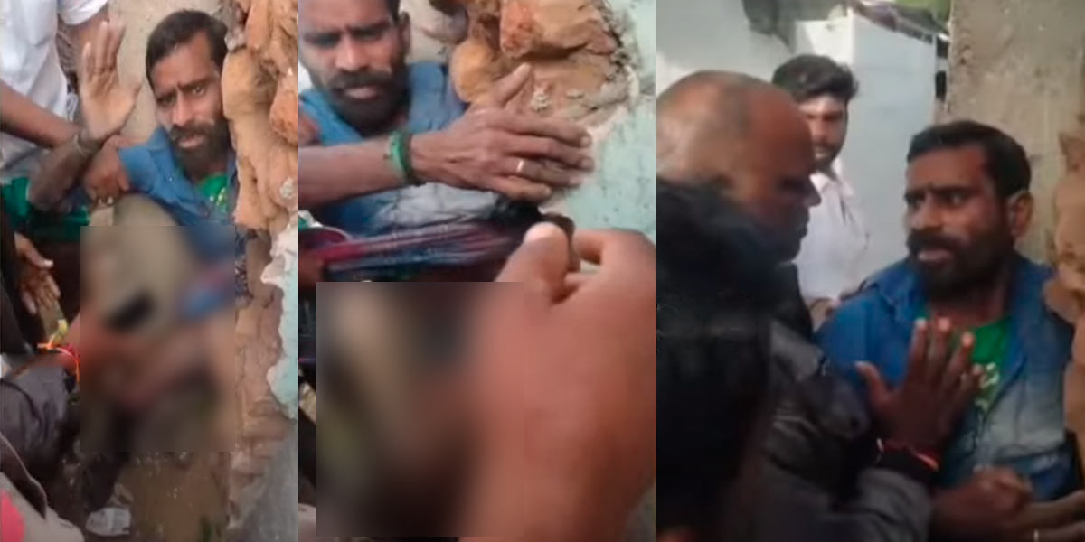 cruel man caught in the wall; incident in pazhani