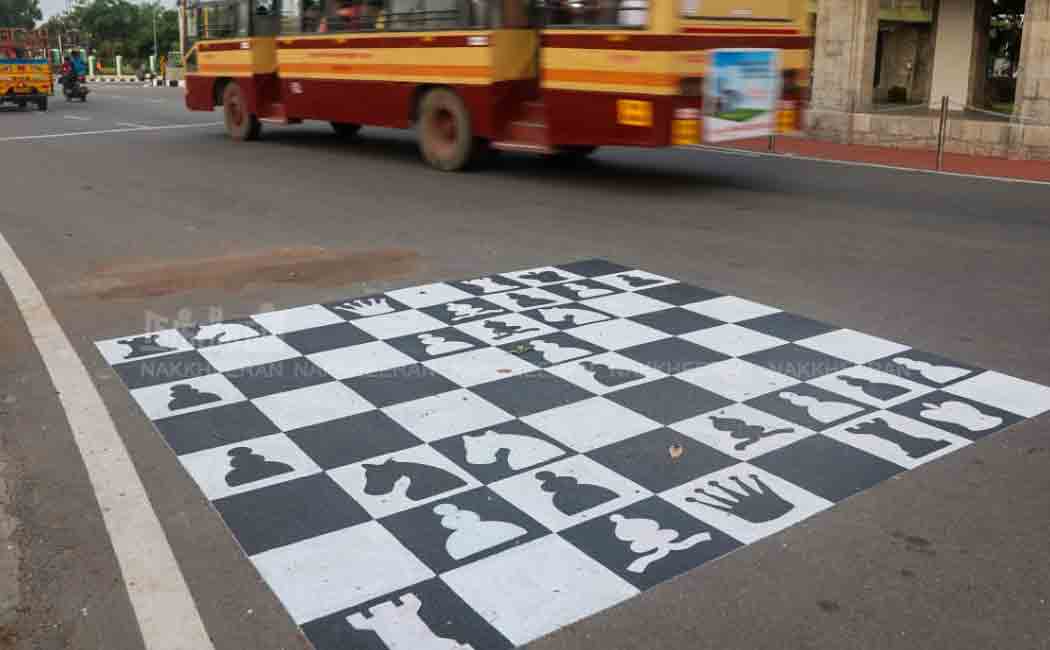 Chess Olympiad logo in chennai merina