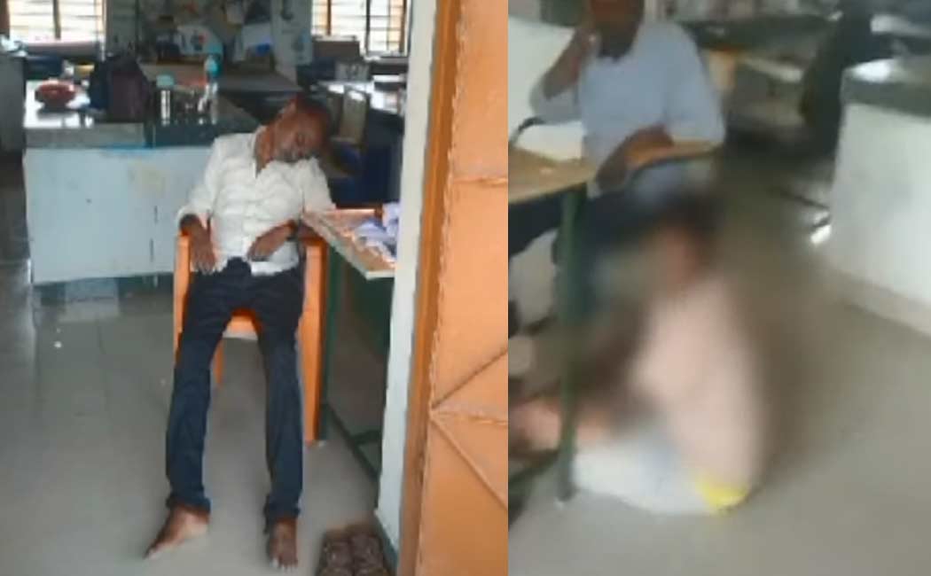 The teacher ordered the student to hold his leg; Shocking scene released