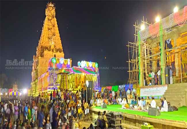 thanjai periya kovil festival peoples police protection