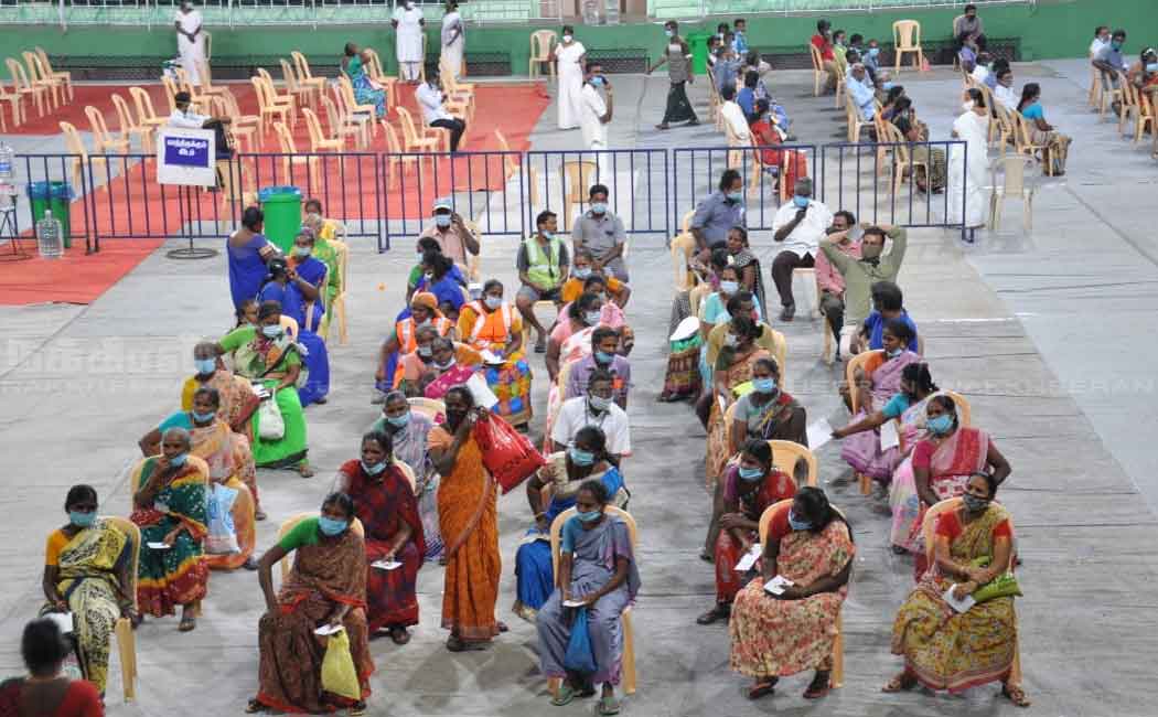 Corona Vaccination Camp at Nehru Indoor Stadium