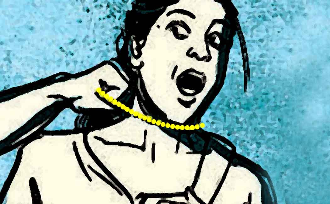 stranger who pretended to be a policeman and stole jewelery from a student