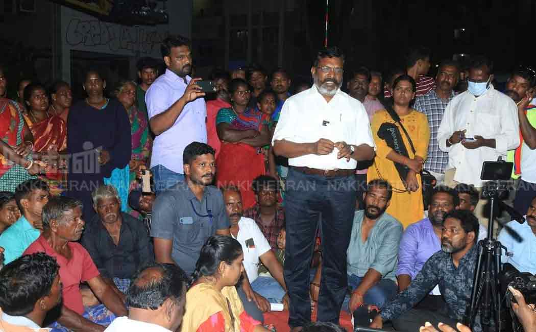 vck chief thol thirumavalavan gives support for fishermans due to land encroachment issue