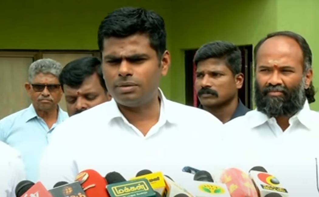 bjp annamalai talk about evks elangovan