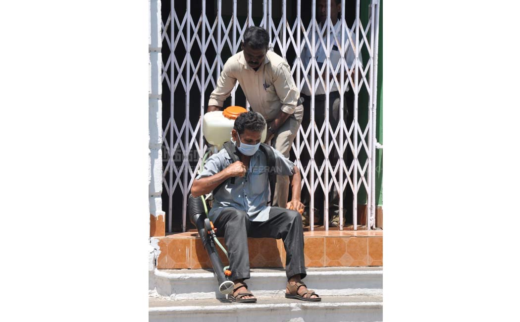 Antiseptic spraying for ministers' cars