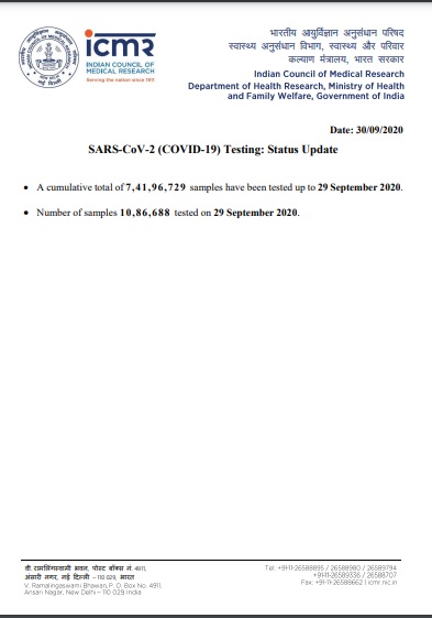 india coronavirus samples tested icmr