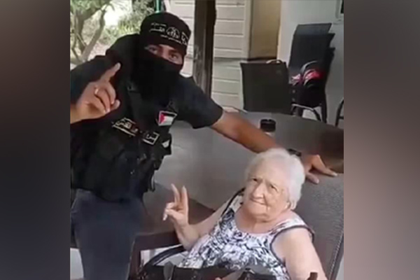 An old lady who cleverly escaped from Hamas soldiers because Is Messi name?;