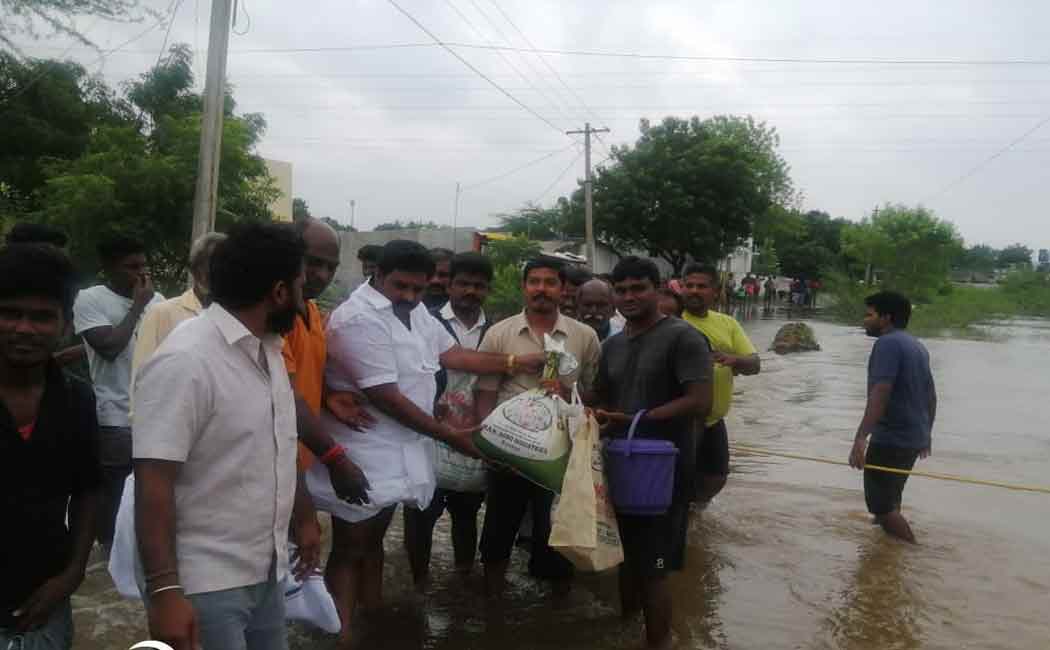 MLA who visited the affected areas and distributed relief items