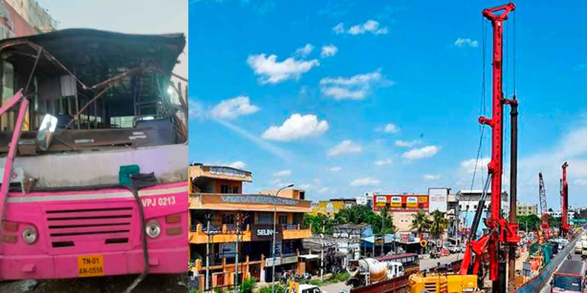 Government bus accident with crane; Police investigation