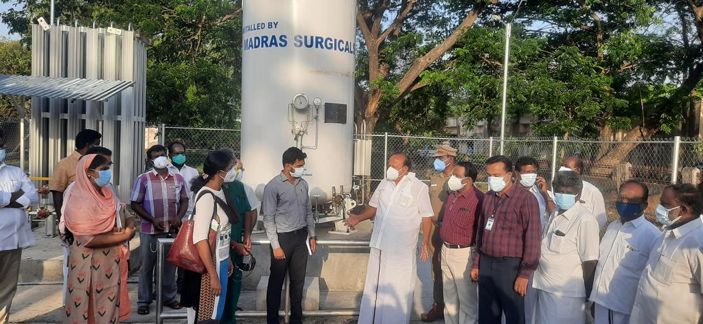 Minister MRK Panneerselvam inaugurated the 400-bed Corona Ward