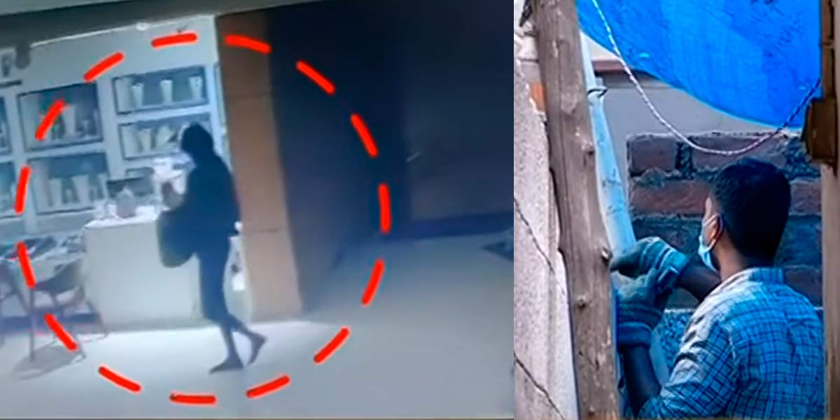 Goat put a hole through the AC ventilator; A shock at a popular jewelry store