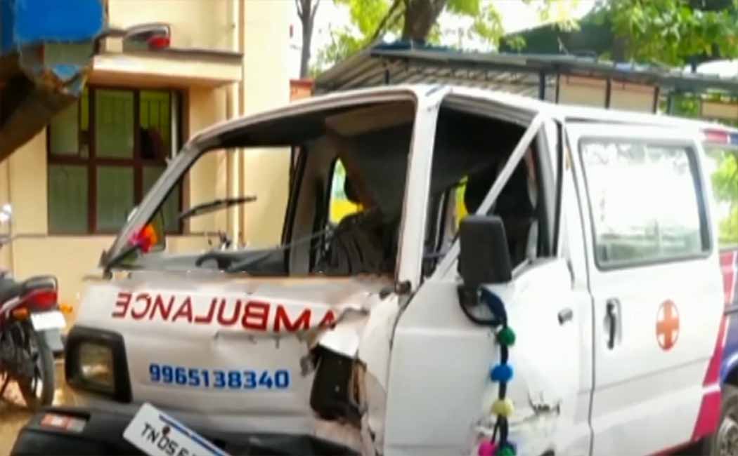 ambulance van and two wheeler incident police investigation