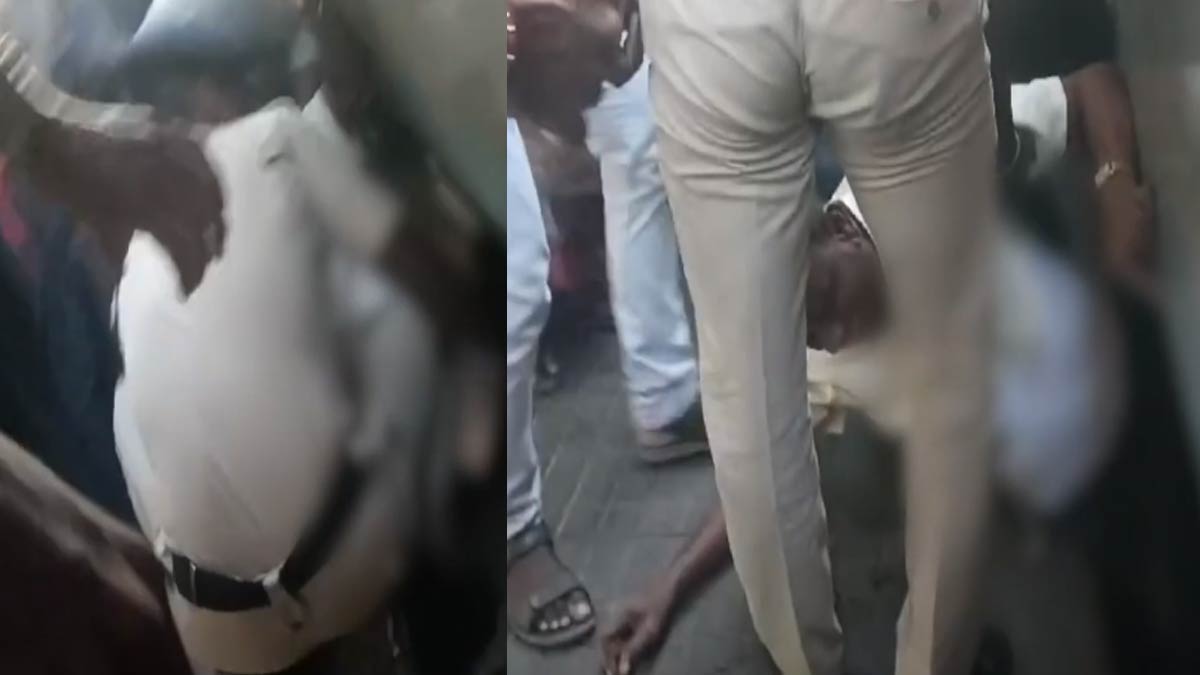 Attempting to get off the train; Busted by a trapped person