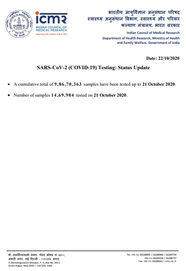 india coronavirus samples tested icmr details
