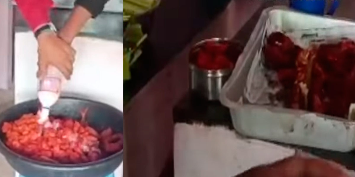 Confiscation of colored meats