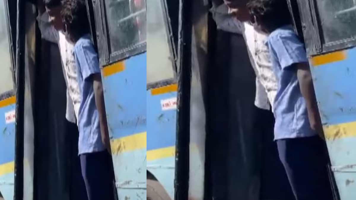 Bus door about to fall off; travel without realizing the danger