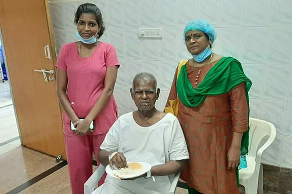 Ira Nallakannu returned home from treatment