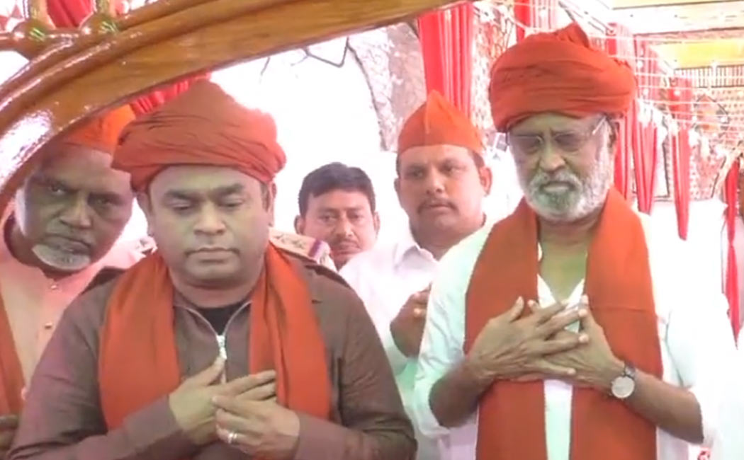 ar rahman and rajinikanth visits Ameen Peer Dargah