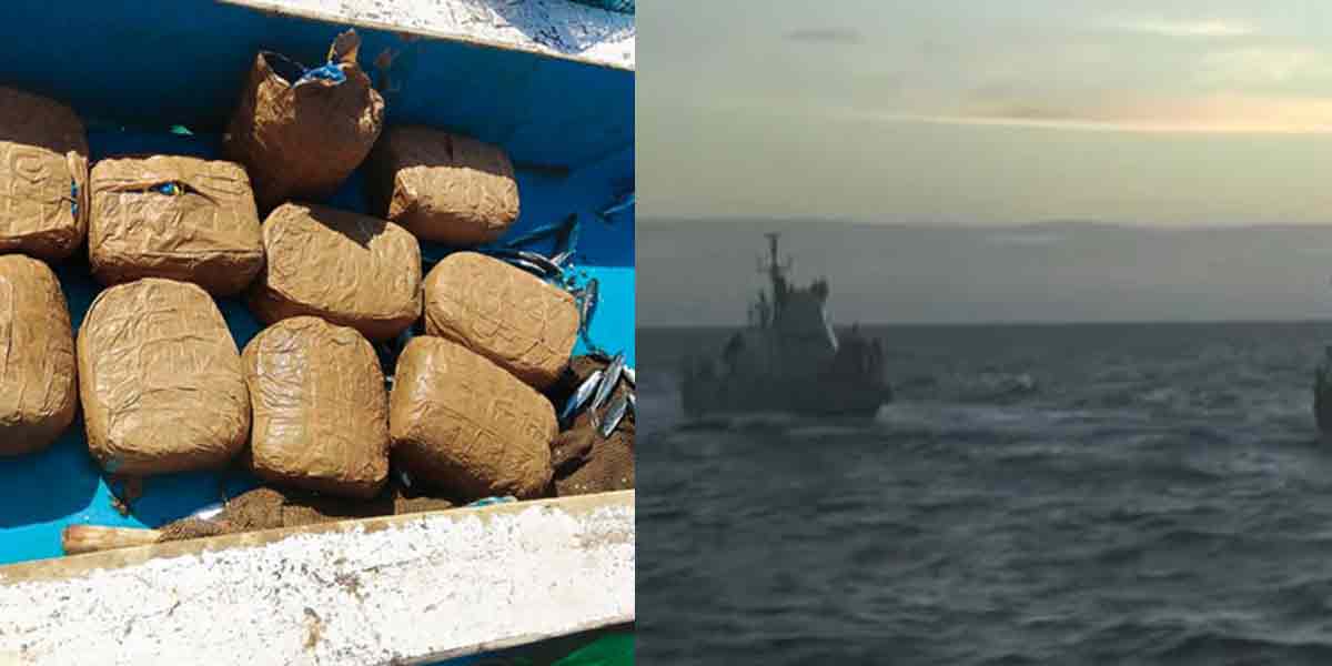 5 bundles floating in the middle of the sea ... shock waiting for the police!
