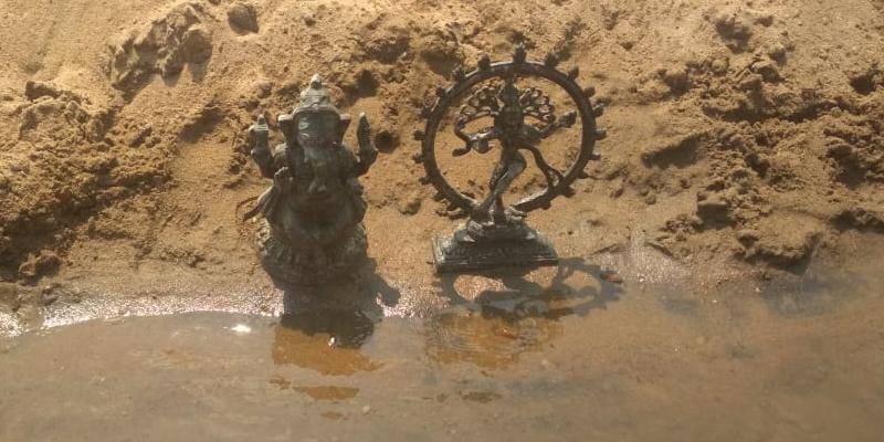 god statues caught in fishermen net!!