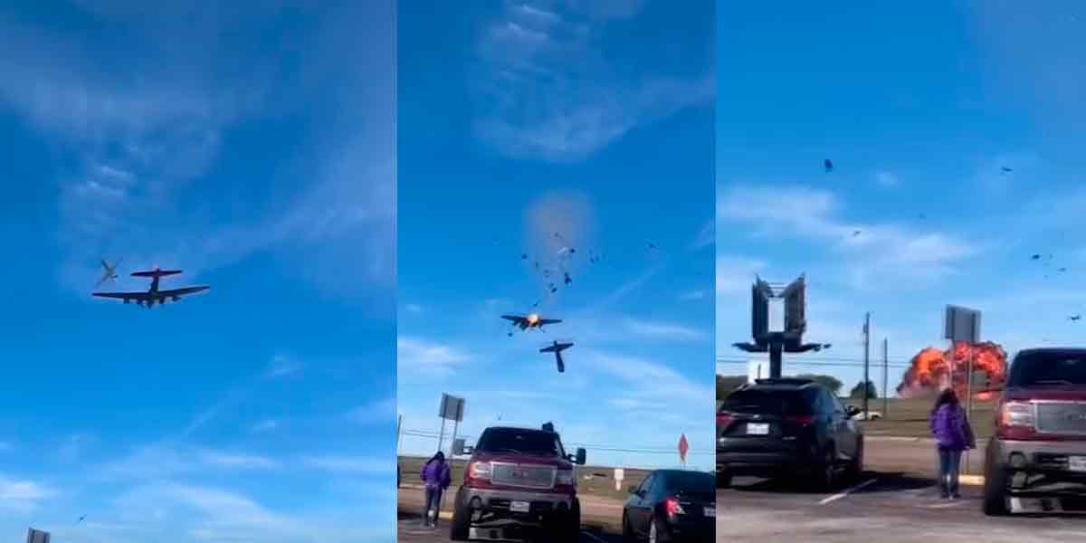Planes crash head-on - shocking video footage