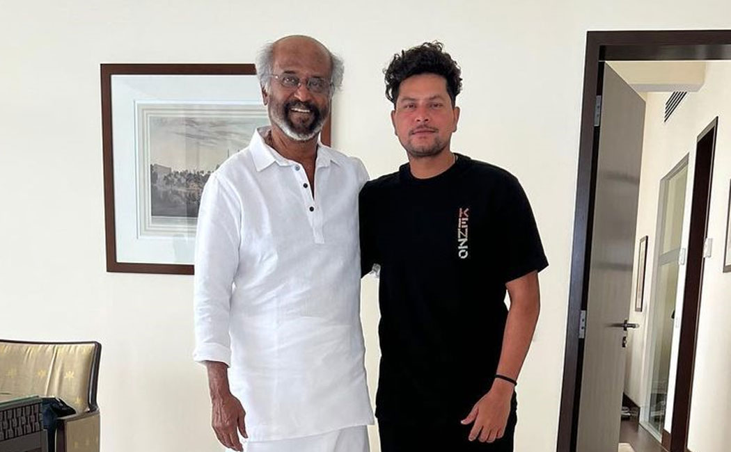 kuldeep yadav meets rajinikanth