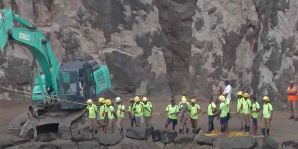 6 workers trapped in a rock collapse in Rescue work intensified!