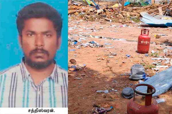 Firecrackers burst the house to the ground level; The person who made it was dismembered and lose their