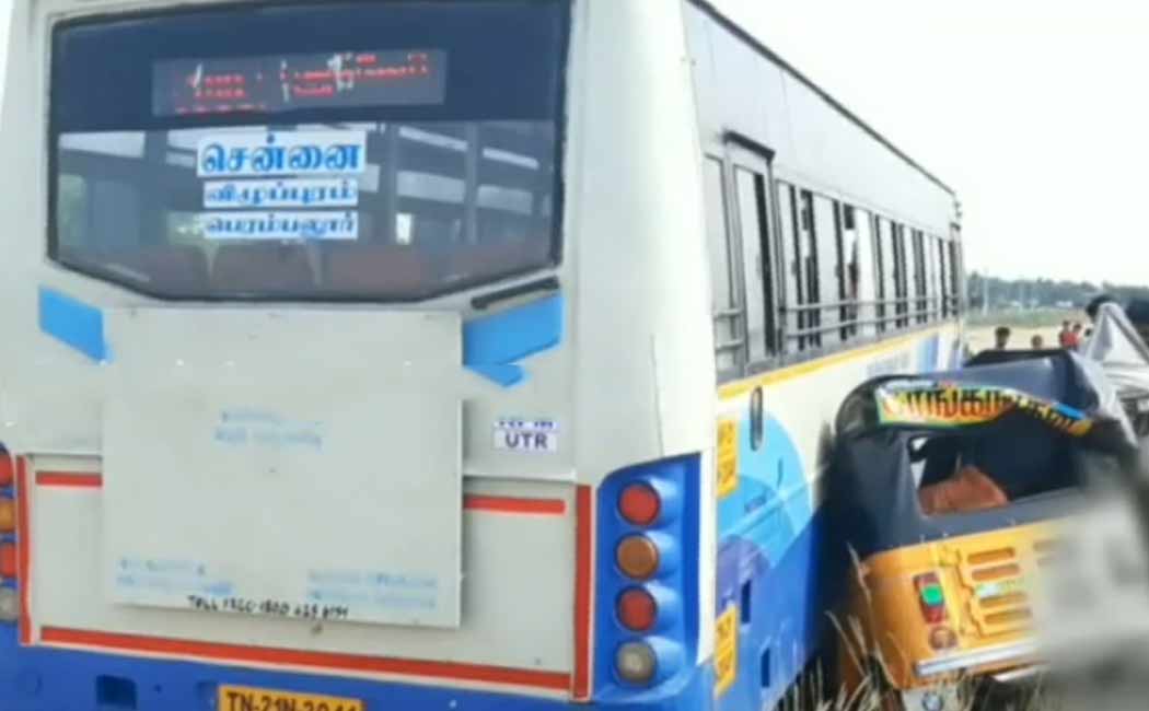 6 people were passed away a collision with a government bus in Mamallapuram