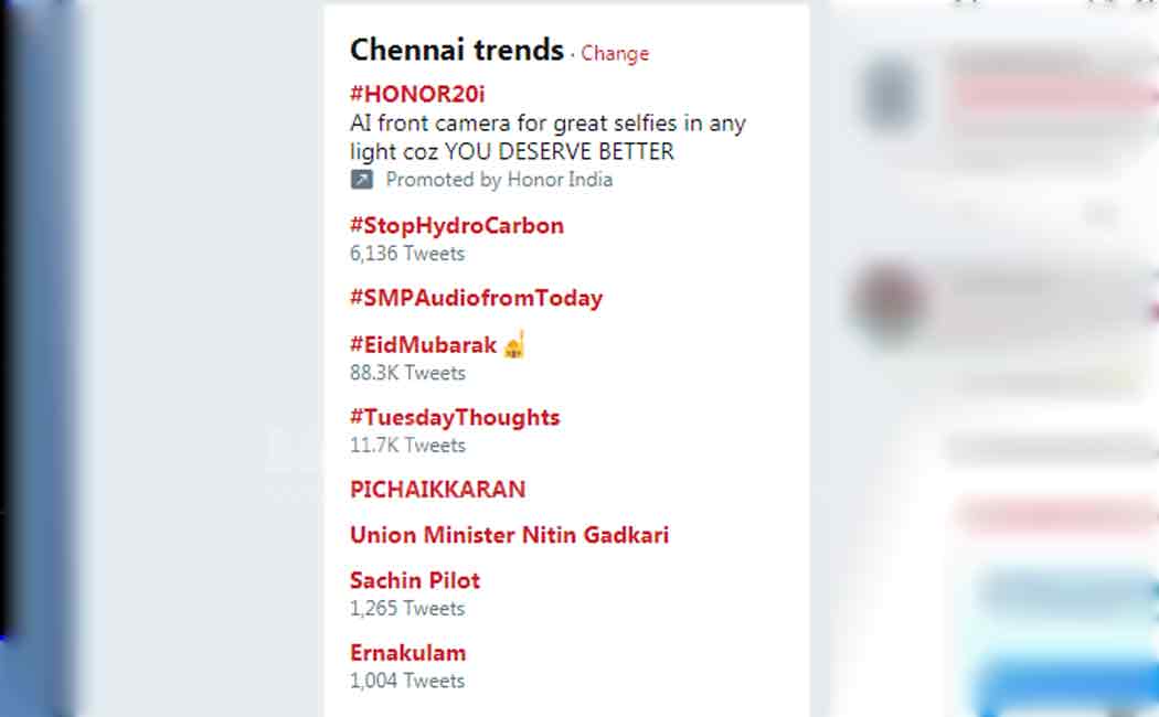 hydrocarbon trends in twitter
