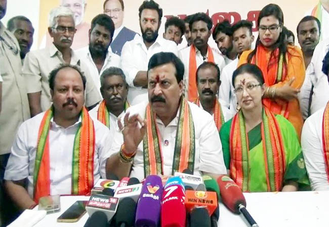 viruthunagar district bjp meeting gautami at rajapalayam
