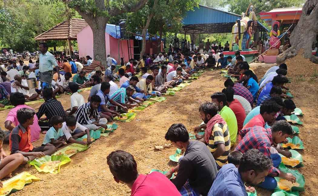 Villagers celebrate temple festivals using the Whats app
