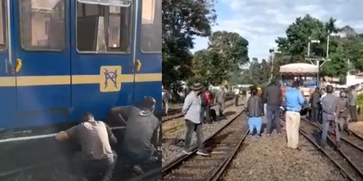 The Utkai Hill train derailed