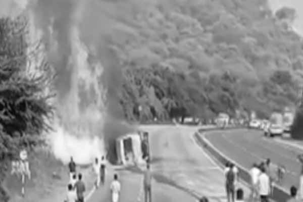 Tanker truck overturned incident