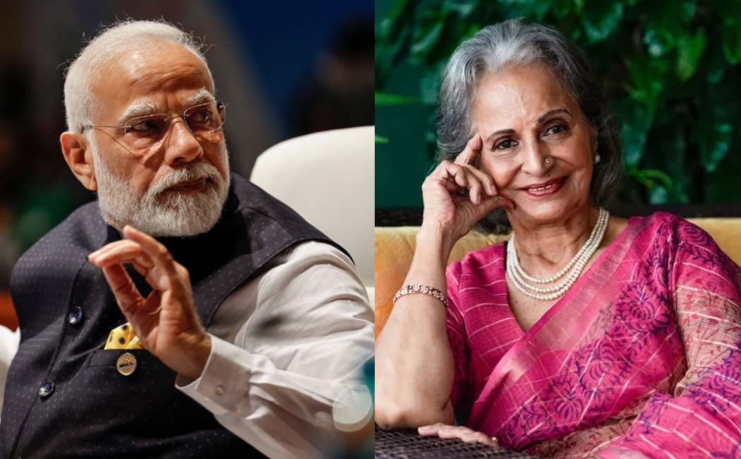 pm modi congratuate Waheeda Rehman