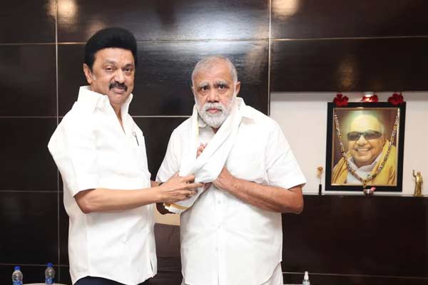 Minister I. Periyasamy received birthday greetings from the CM
