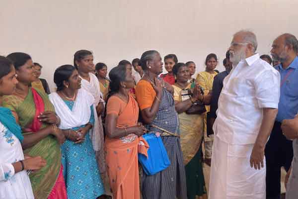 Minister I. Periyasamy who paid the college fees of the students