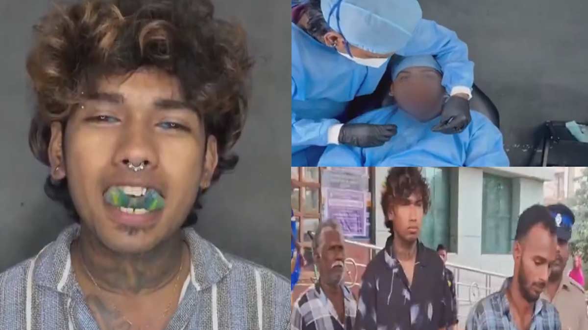 Cut the tongue in two and tattoo; The youth was arrested in action