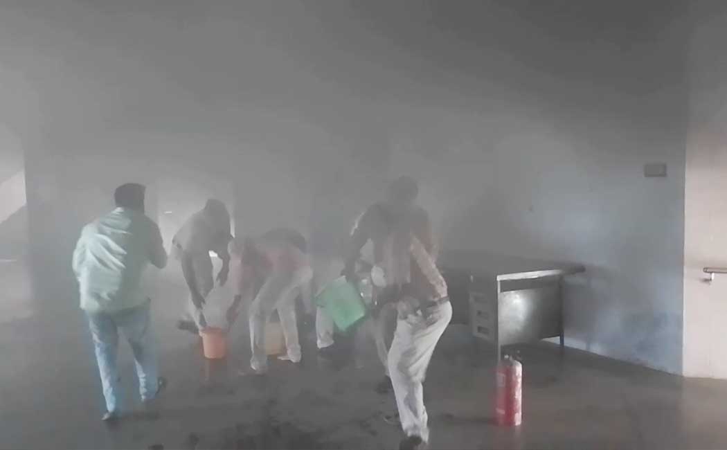 Fire at Nagai collector office Panicked public